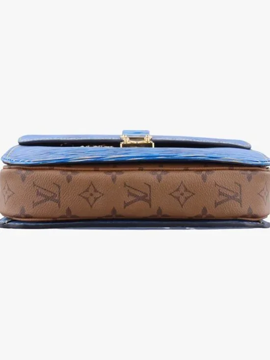 Louis Vuitton Pochette Metis MM Monogram Brown Denim Blue Reverse Epi Handbag - Picture 3 of 10